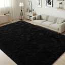 ISEAU Rugs for Living Room Fluffy Area Rug Carpets Soft Shaggy 6x9 Feet Rugs for Bedroom, Fuzzy and Comfy Shag Large Rug for Teen's Dorm Boys Kids Nursery Room Decor, Black