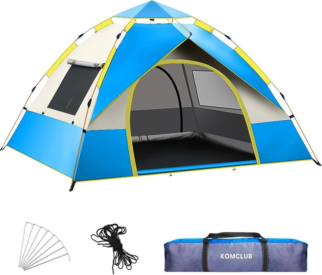 KOMCLUB Camping Tent Tents for Family Camp Tent Waterproof Windproof Outdoor for Backpacking Hiking Easy Setup with Storage Bag