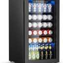 Antarctic Star Mini Fridge 130 Can Beverage Refrigerator Cooler,3.1cu.ft Beverage Refrigerator with Adjustable Shelves & Digital Temperature for Soda Beer or wine fridge for Home, Office Bar