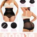 Nebility Womens' Tummy Control High Waist Trainer Body Shaper (Black, Large)