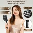 Boar Bristle Hair Brush 2PCS, Curved Vented Detangling Brush for Wet and Dry Hair, Styling Paddle Hairbrush for Women Men Kids Curly Straight Thick Long or Short Hair