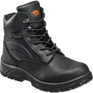 Men's Leather Safety Boots - Black, Size 14, Wide