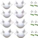 8-Pack 16X16MM V Shape LED Strip Channel 270 Degree White Connector, 45 Curved Cover Profile Outer Corner Kit,Positive Angle Turning link Solution With Mounting Kit