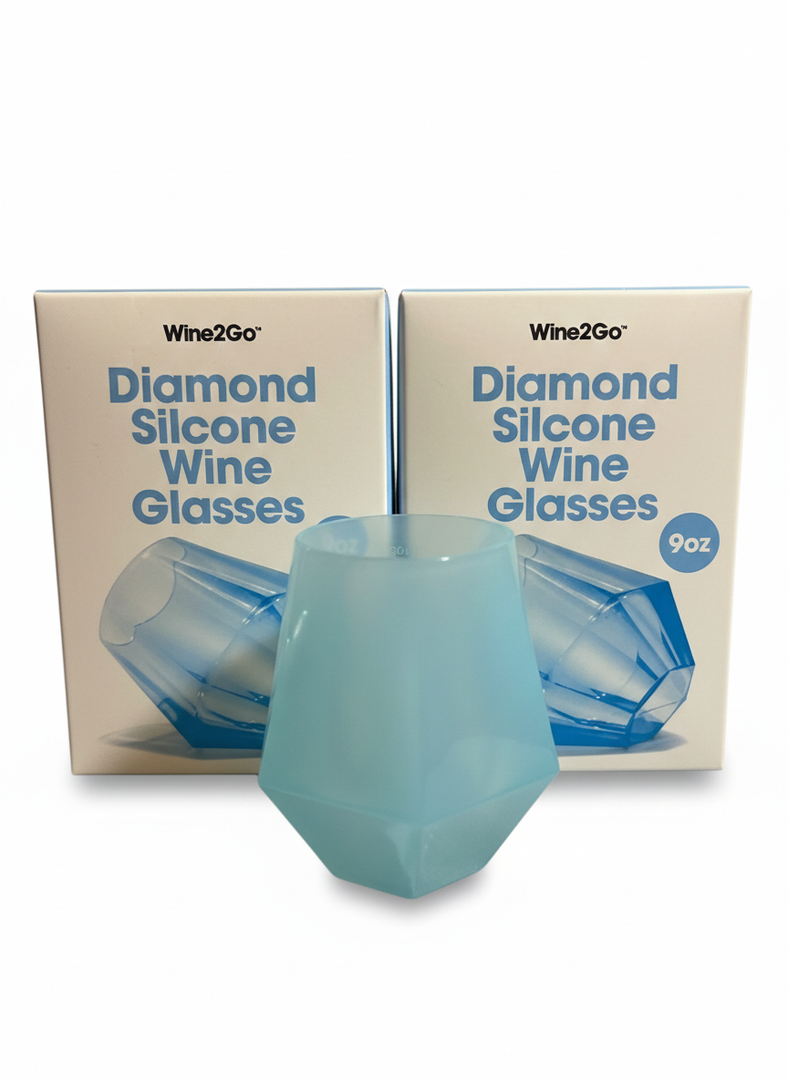 Wine2Go Diamond Silicone Glasses 9oz Pack of 2