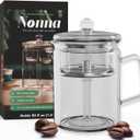 Glass Coffee Percolator - The Nonna | Non-Electric Borosilicate Glass & Stainless Steel | Eco-Friendly Coffee Gift | BPA Free | Stovetop Glass Percolator (1 Unit)