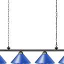 Wellmet Pool Table Light - 4 Ceiling Hanging Lights with Matte Metal Shades, Ideal for 7' to 9' Tables, Game Room, Bar (Blue)