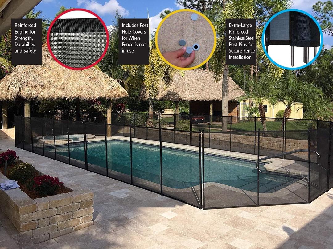 Safety Fence for In Ground Pool Size: 5', Black (12' x 5' (Rectangular))