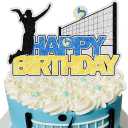 Women volleyball Cake Topper - sports Themed volleyball game Cake Decor - Beach Volleyball Happy birthday party Decoration