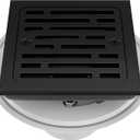 Delta Faucet 4 Inch Tile-In Square Shower Floor Drain Black, Shower Drain Kit, Square Shower Drain, Chrome Shower Drain, Shower Floor Drain, Matte Black DT062412-BL