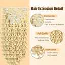 #613 Blonde Clip in Hair Extensions,Soft Real Human Hair 120g 7pcs,22 Inch Brazilian Remy #613 Clip ins for Women,Blonde Deep Wave Clip ins Silky Hair Extensions