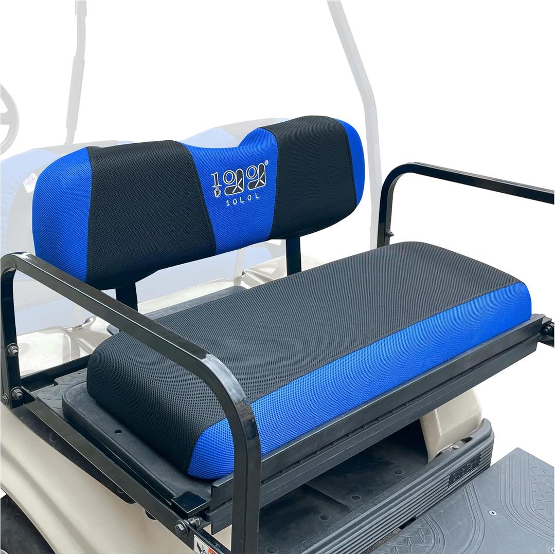 10L0L Golf Cart Rear Flip Back Seat Cover for EZGO, Club Car, Yamaha, 3D Air Mesh Fabric Breathable Anti-Slip Washable