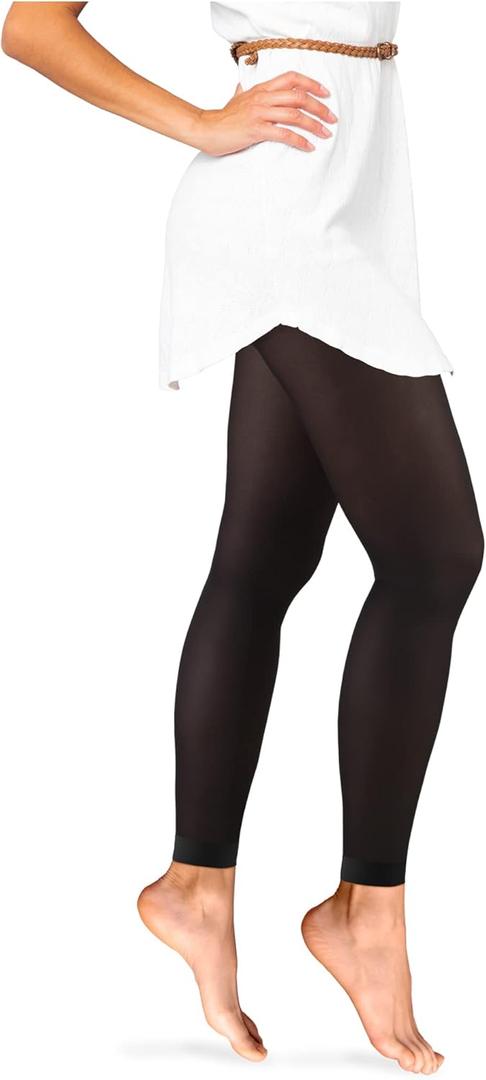 Truform Women's 20-30 mmHg Medical Compression Tights, Footless Opaque Shapewear Support Pantyhose, Large (Black)