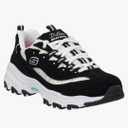 Skechers Women's D'Lites Dazzling Canvas Low Top Sneaker Shoes Black/Multi 11