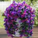 HyeFlora Bougainvillea Artificial Hanging Flowers Plants for Outdoors Decoration, 2pcs Fake Flowers Silk Bougainvillea Vines Realistic UV Resistant Faux Flowers for Outdoor Planters Porch Patio, Mix