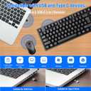Wireless Keyboard and Mouse Combo-Full Size QWERTY Layout 2.4G Stereo Keycap Ergonomically Designed for Laptop,PC,Notebook,Windows,Computer,with USB-A&Typ-C 2-in-1 Receiver
