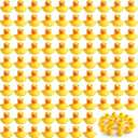 Teling 200 Pcs Mini Rubber Ducks in Bulk Yellow Small Rubber Ducks Bulk Tiny Squeak Duckies for Birthday Party Favor Gift(1.57 x 1.57 x 1.18 Inch)