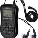 ZHIWHIS Mini Portable FM Radio, Stereo LCD Digital Display Tuning Pocket Walkmen Transistor Conference Receiver with Earphone, Small Pocket Radio Operated by AAA Batteries for Walking/Running (Batteries not included)