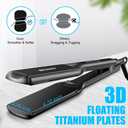 Professional Hair Straightener, 2.16'' Extra-Large Floating Titanium Flat Iron, Anti-Static 30s Instant Heating Straightening Iron with 5 Adjustable for All Hair Types