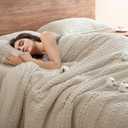 PHF 100% Cotton Waffle Duvet Cover King Size, Soft Breathable Cotton Bedding Duvet Cover Set for All Season, Weave Luxury Textured Design for All Home Decor, 3 Pieces, 104"x90", Oatmeal