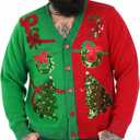 Ugly Christmas Sweater for Men, Hooded Unisex Women Xmas Hoodie Pullover for Party Festive Party (3X-Large, 25001)