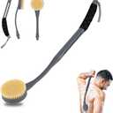 Back Scrubber for Shower,20.5" Long Handle Shower Brush for Body for Deep Clean,Back Brush for Shower for Men Women(Grey)