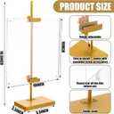 Yaocom Adjustable Metal Easel Stand with Acrylic Floating Photo Frame 16.5" Tabletop Frame Stand for Display, Poster or Signs Floor Heavy Duty Easel for Weeding Home Exhibition Restaurant(Gold)