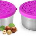 TAVVA 2 X 12 oz Containers with Lids - Leakproof w/Silicone Lids - BPA Free - Dishwasher & Freezer Safe - Portable & Reusable - Stainless Steel Snack Containers 12oz