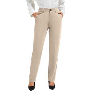 FUNYYZO Work Pants for Women Straight Leg Dress Pants for Business Outfits Medium