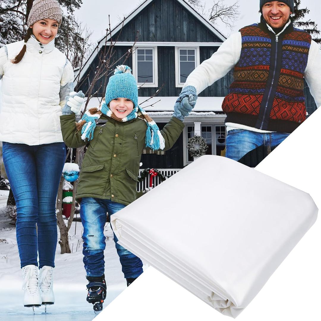 20X35ft 6 Mil Clear Ice Rink Liner  Heavy-Duty Backyard Ice Skating Rink Sheet, Leak-Proof & Tear-Resistant Plastic Liner for DIY Winter Family Skating Training or Hockey Practice