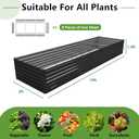 DIIYIV 12x2x1.5FT Galvanized Raised Garden Bed,Vegetable Boxes-Rectangle Metal Flower Box,Large Planter Raised Beds Outdoor Garden for Planting,Fruit,Herb-Black