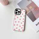 NITITOP Compatible with iPhone 15 Pro Case Cute Clear for Women Girls Pink Love Heart Pattern Ultra Slim with Bumper Protector Soft TPU Anti-Yellow Protective Cover - Pink Heart