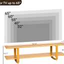 Bamboo TV Stand for TVs up to 65", Accent Entertainment Center with Storage, Media Console Table with Shelf, Modern TV Stand for Living Room, Bedroom, 55"(L), Burlywood