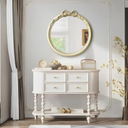 27x27 inch Bow Mirrors for Wall, Round/Circle God Decorative Wall Mounted Mirror, Irregular Mirrors Suitable for Bedroom, Hallway, Living Room Decoration, Bathroom Sink