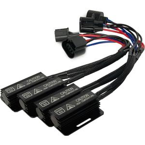 H13 9008 LED Load Resistor Adapter 50W 6Ohm Upgraded Canbus Decoder Fix Headlights Fog Light Error Code Anti-Flicker Wiring Relay Harness