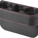 Black Multifunctional Car Cup Holder Car Seat Organizer Gap Filler Bottle Phone Storage Organizer