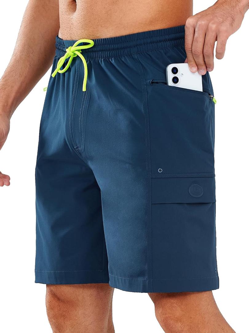 NORTHYARD Mens Swim Trunks Board Shorts 9 Inch Bathing Suit Swimwear Quick Dry Beach Short with Zipper Pocket - No Mesh Liner (S)