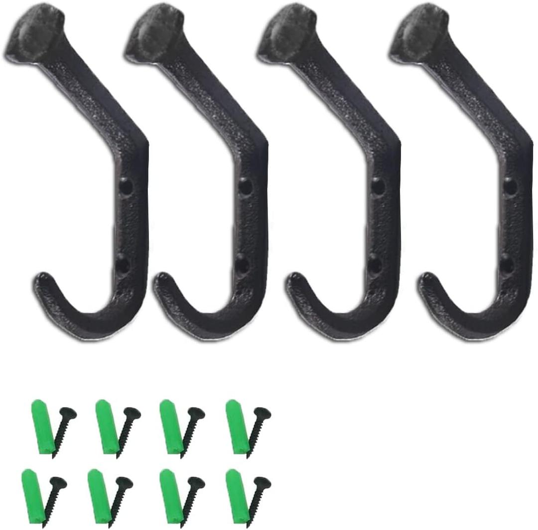 Tinsow Wall Mount Coat Hanger Hooks Rustic Farmhouse Cast Iron Towel Hanger (4)