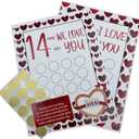 5 x Noxozoqm 14 Things I Love About You Scratch Off Cards, Valentine's Day Greeting Cards, 2Pcs