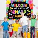 3D Pencil Welcome Back to School Bulletin Board Decorations Set for Classroom Cutouts Back to School Colorful Paint Theme Bulletin Board Borders Letters Kindergarten Preschool Classroom Decor