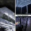 Outdoor Icicle Lights for Outside,9.8FT String Lights with Remote Timer, Battery Powered Hanging Window Wall Dripping Ice Light Waterproof for House Garden Yard Decor(White)