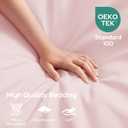 HOMEIDEAS Queen Size Bed Sheets - 6 Piece Set (Pale Pink) - Extra Soft Brushed Microfiber 1800 Bedding Sheets, Deep Pocket, Wrinkle & Fade Free