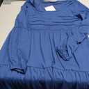 ETCYY NEW Summer Dresses for Women Dressy Casual 3/4 Length Sleeve Womens Fall Dress with Smocked Cuffs (Blue, S)
