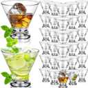 36 Pcs Martini Glasses Bulk 8oz Plastic Stemless Reusable Cocktail Glasses Clear Shot Glass Supplies for Home Bar Restaurant Wedding Birthday Housewarming Espresso Martini Party