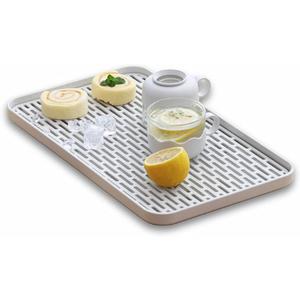 Cup Drying Rack & Dish Drying Tray, Drain Board for Small Kitchen Sink, Dish Drain Tray Large Enough for Counter or Coffee Table, Big White Dish Drying Mat (8.85W x 15.35L)