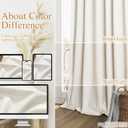 Guken Cream 100% Blackout Linen Curtains 108 Inch Length 2 Panels Set for Living Room Bedroom Back Tab Thermal Insulated Black Out Drapes Room Darkening Farmhouse Window Curtains 52x108