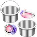 BBTO 2 Pcs Wax Pot Wax Melt Warmer Replacement Inner Pot Liner 14oz Metal Tin 4'' Portable Hair Removal Waxing Bowl Container for 500 ml Hair Removal Machine