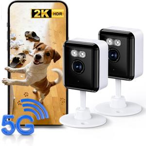 2K Indoor Security Camera (2-Pack), Dual-Band 2.4/5GHz WiFi Pet & Baby Monitor, AI Event Detection with Smart Search, Color Night Vision, 2-Way Audio, Human Detection, US App