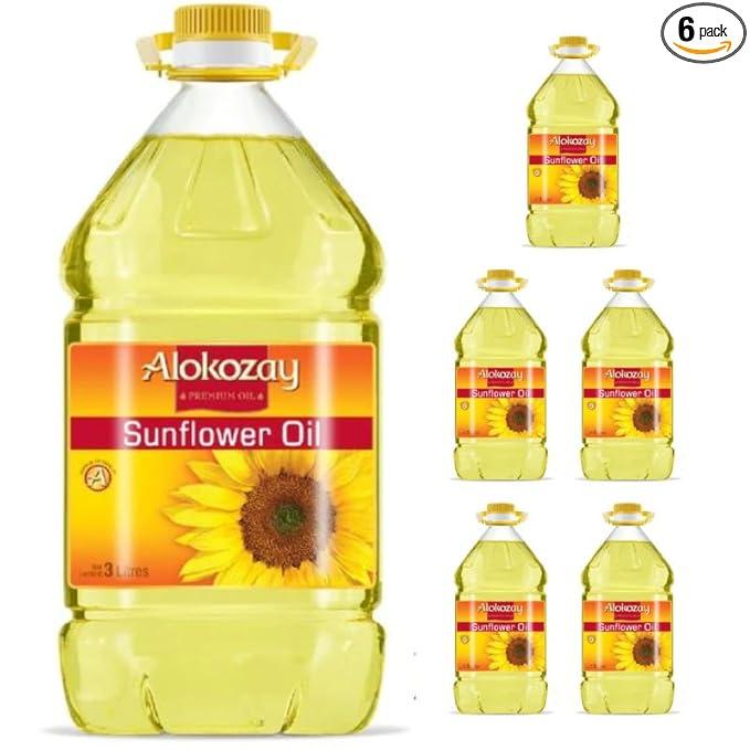 Alokozayl – Ideal for All Cooking Needs – Halal & Kosher Certified – High-Heat Stability, No Burn, No Odor – Nutritious, Easy to Digest – 3 Liters x 6 pack (101.44 fl oz)