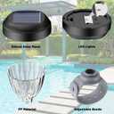 Solar Pool Lights for Above Ground Pools, LED Energy Saving Warm White Light, Waterproof for Frame Swimming Pools Night Accessories (8 Pcs)