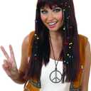 fun shack Hippie Wig Braided Black Wig Accessories Halloween Costumes For Women